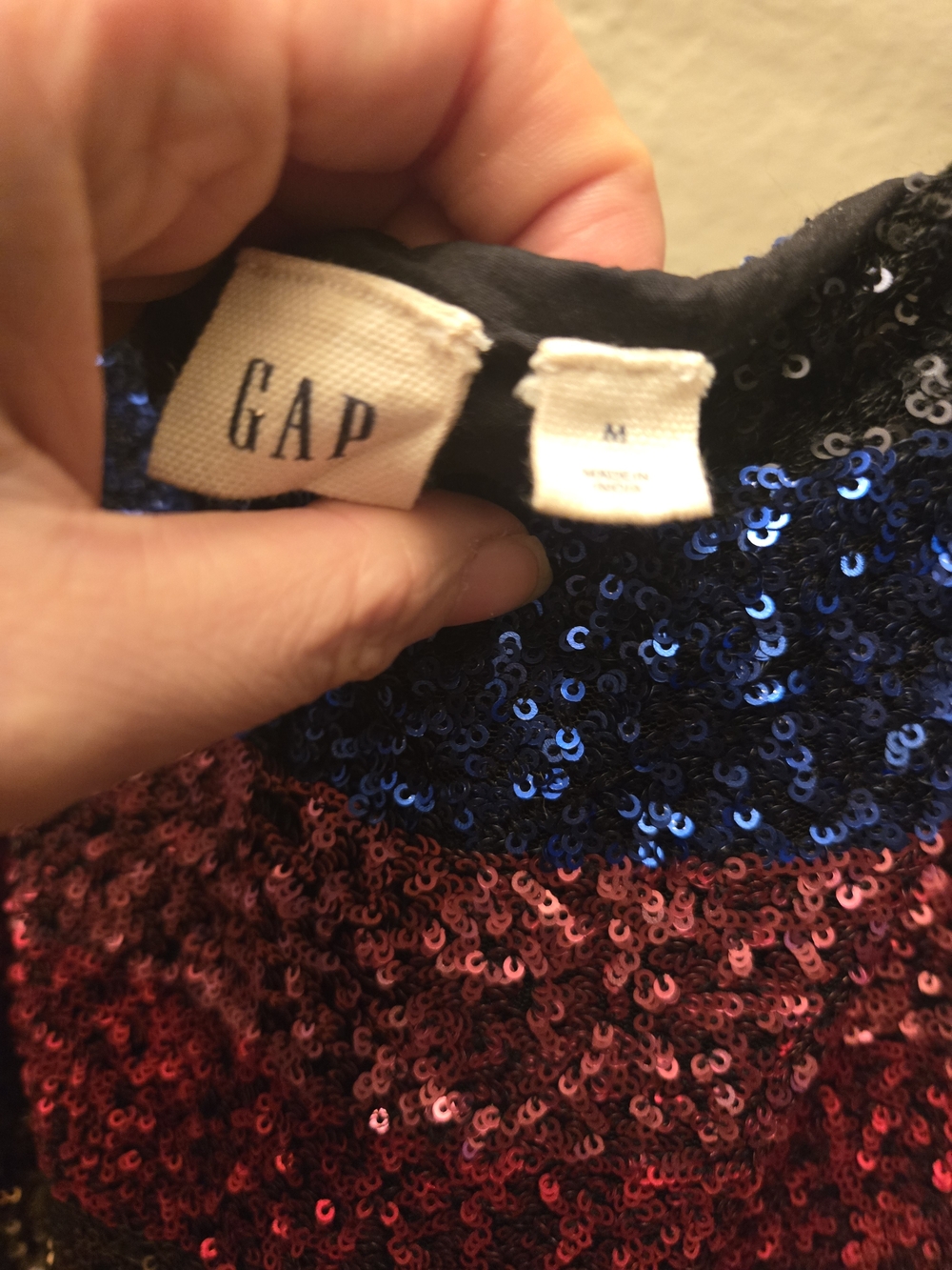 Gap Multicolor Sequin Mini Dress Y2K Party Disco Sparkle Slip Dress M - Picture 3 of 7
